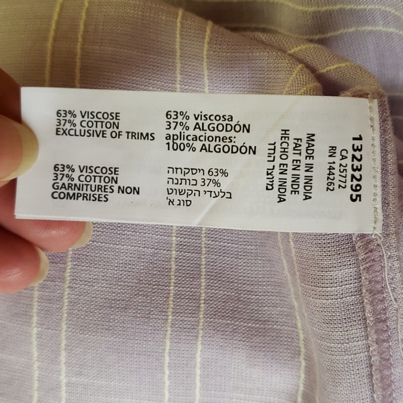 NWT Dex Purple Striped S/S Button Front Blouse SzM - Picture 6 of 8